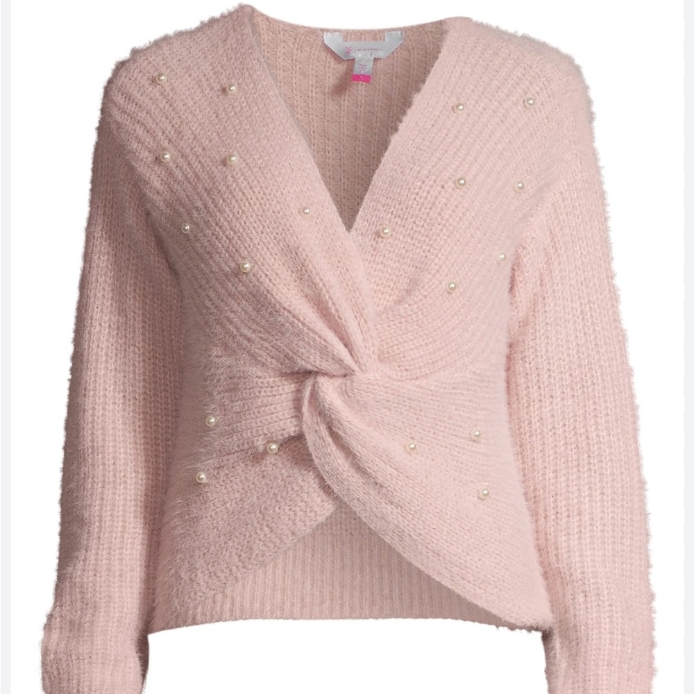 No Boundaries Pink V-Neck Sweater size medium slouchy sweater top lounge